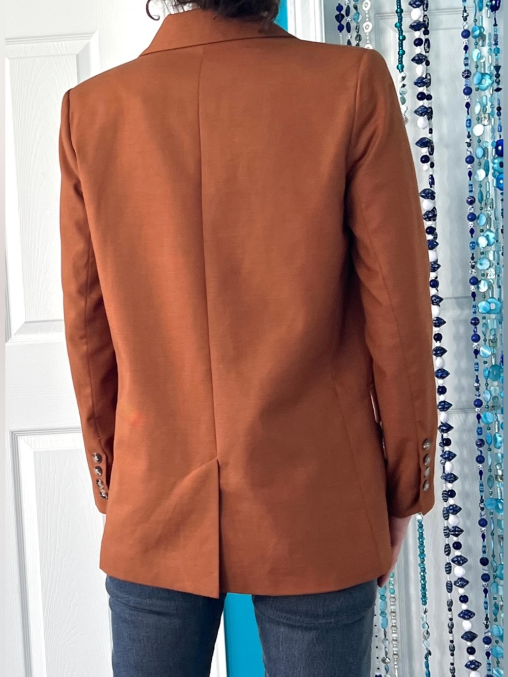 Brown with Rust Tone •Double-Breasted Blazer •Classic Work Wear •Minimalist - Picture 2 of 13